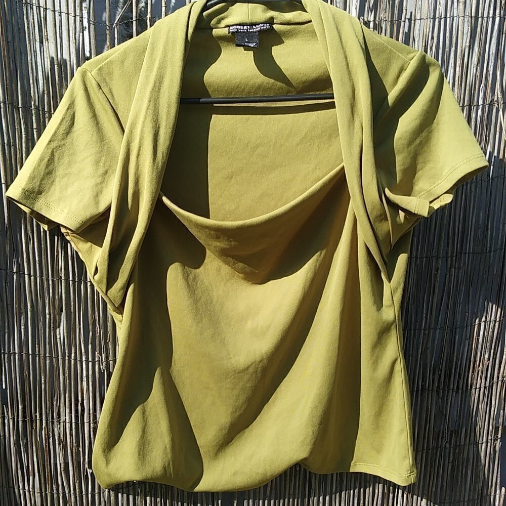 Robert Lewis Green Top Blouse Army/Olive Green - L